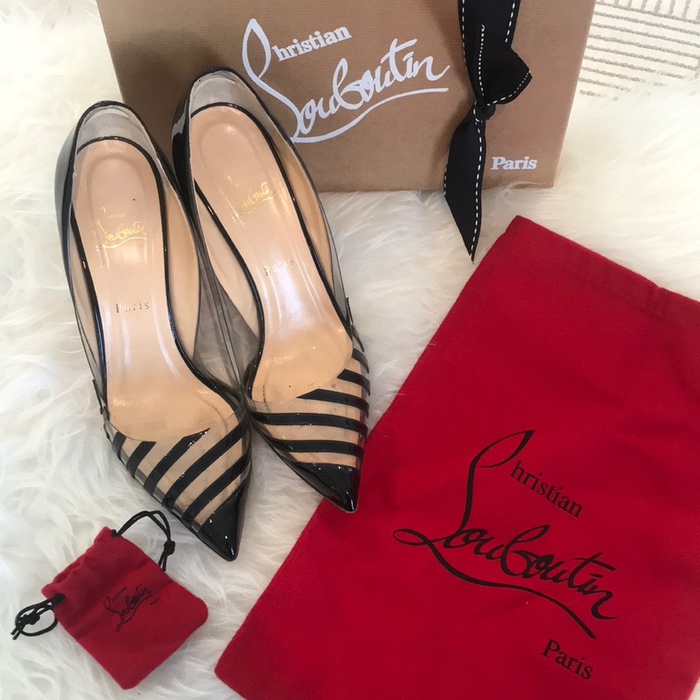 Black Striped PVC Christian Louboutin Heels